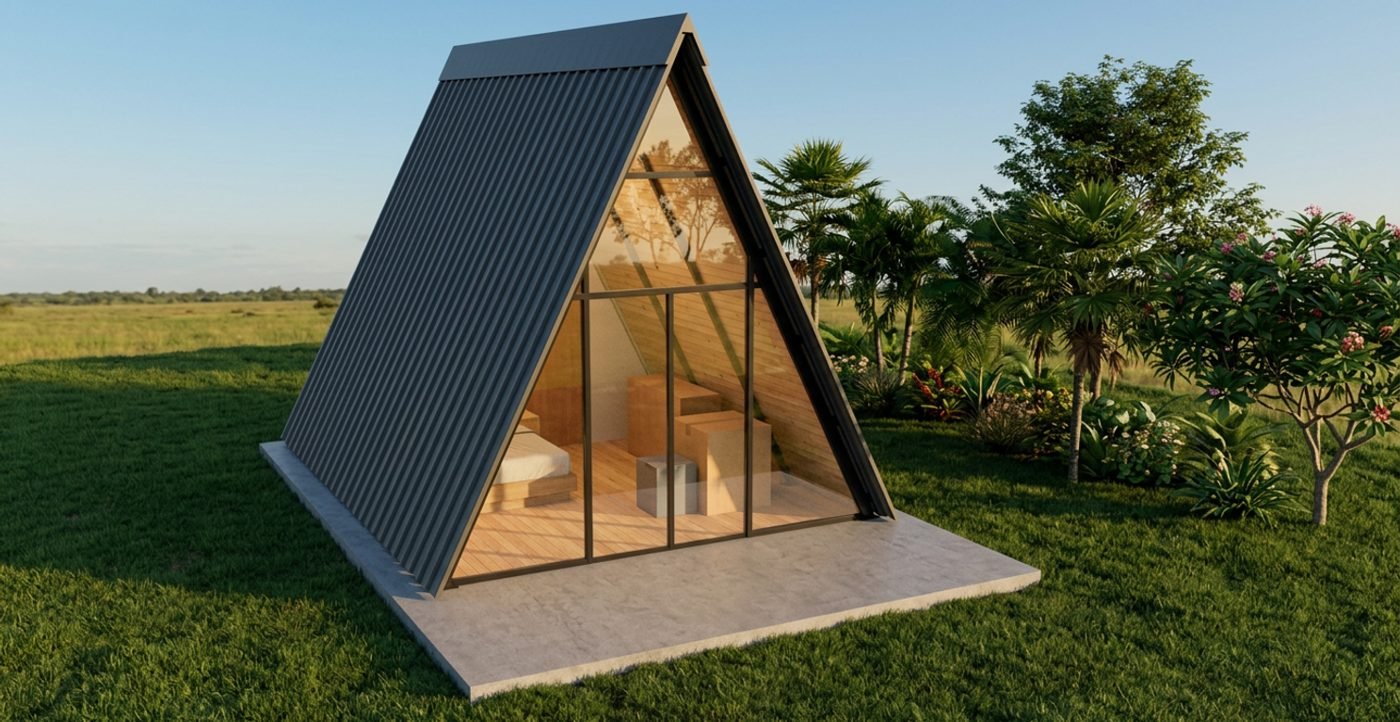 Cabaña alpina pequeña 4 × 5 m · un nivel