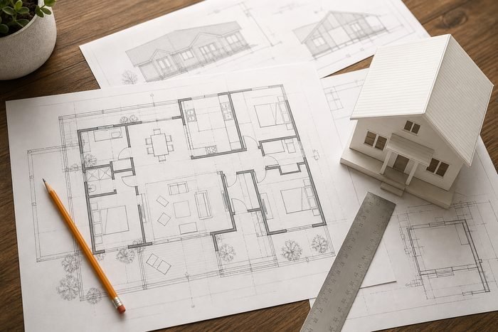Diseño de la vivienda con planos NSR-10
