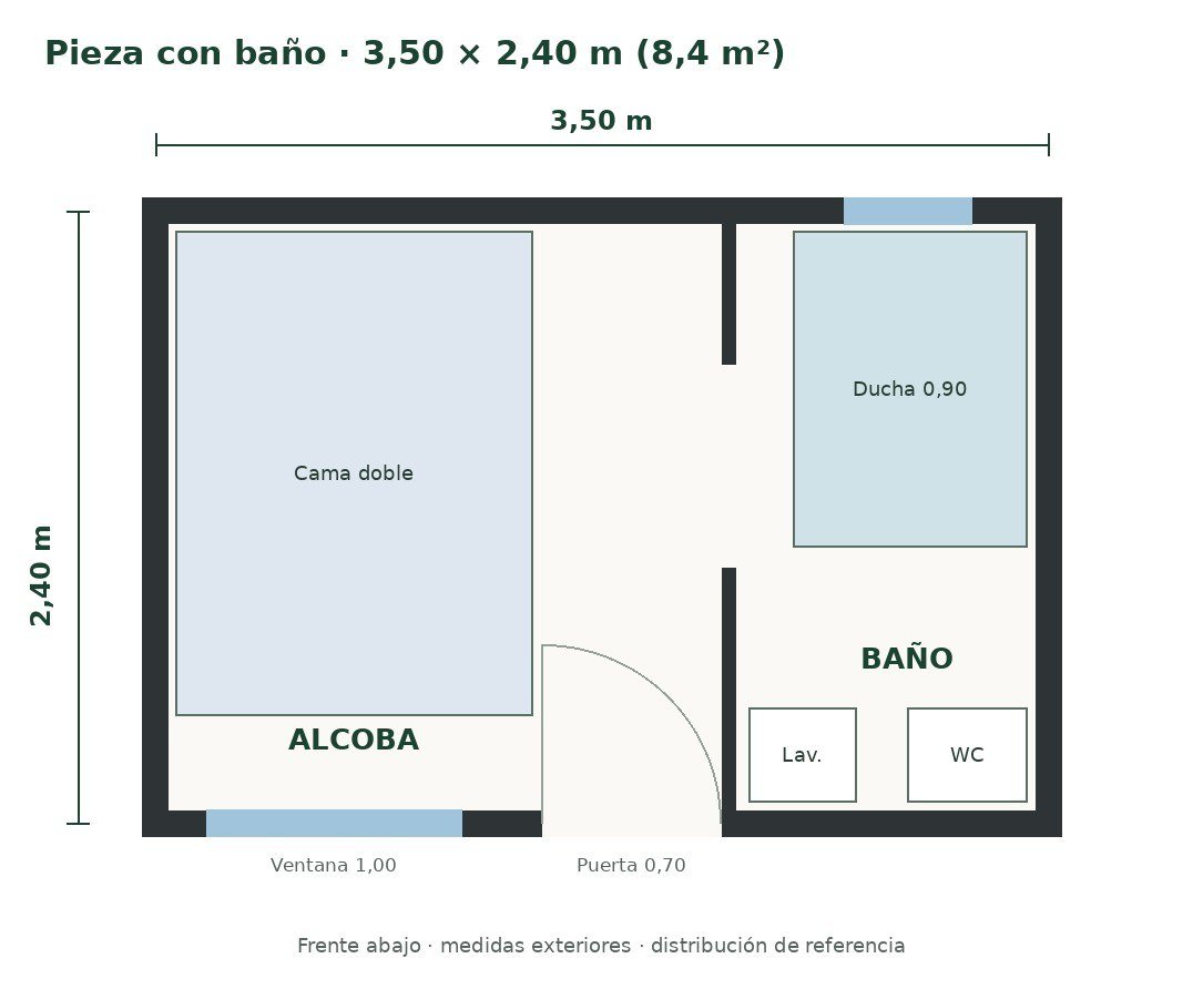 Plano Pieza con baño