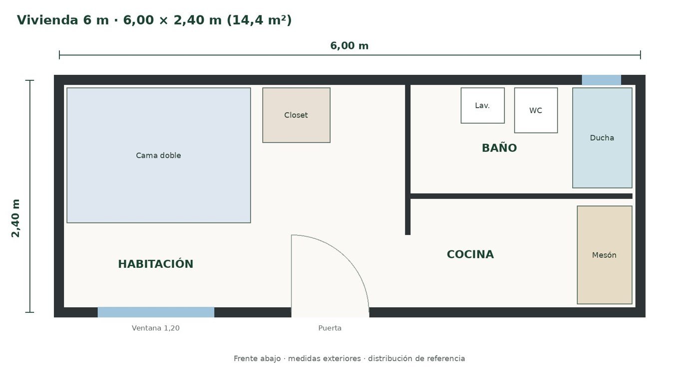 Plano Vivienda 6 m