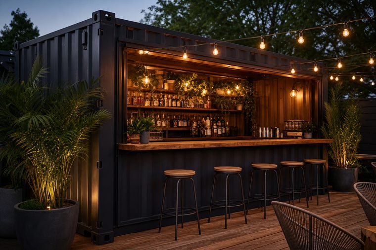 Contenedor adaptado como bar