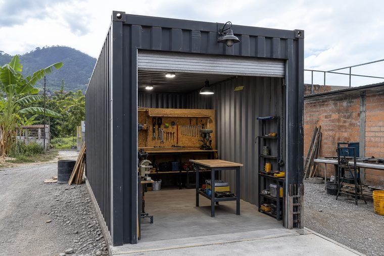 Contenedor adaptado como taller